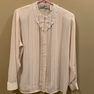 VINTAGE LINEA PRIVATE CREAM BLOUSE - SIZE 6